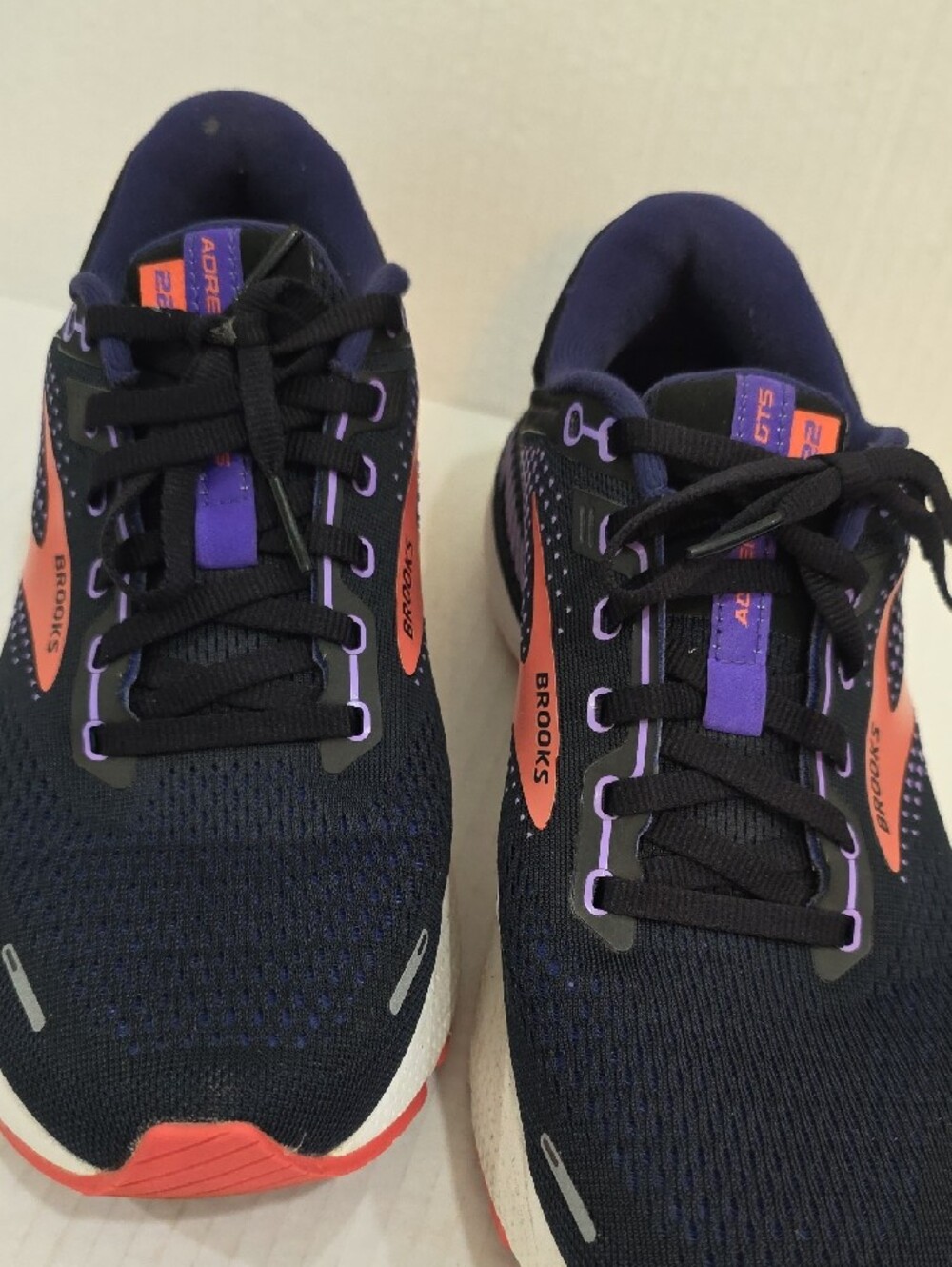 Brooks Adrenaline GTS 22 Womens Shoes - Navy with Coral & Purple Size 10 - Picture 5 of 11